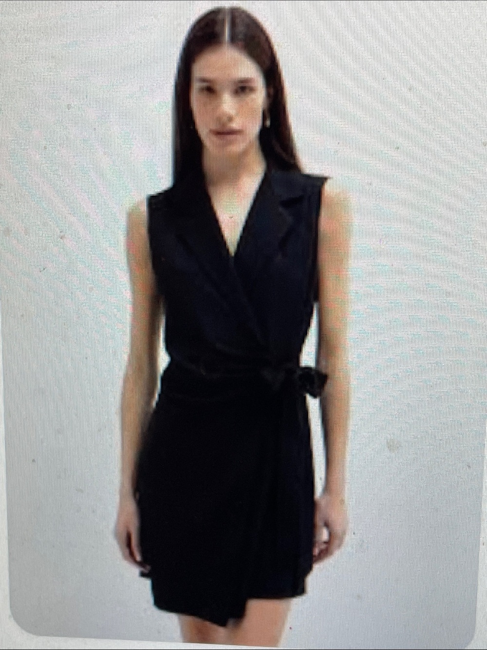 Heyton Sleeveless Black Wrap Dress with Tie Waist- like new